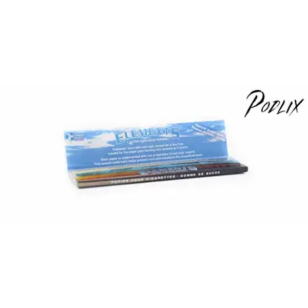 Elements King Size Slim Ultra Thin Rice Rolling Paper Full Box of 50 Packs-