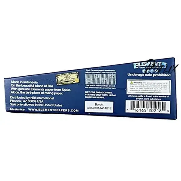 Elements Rolling Paper Cones 1 1/4 Rice (6 cones per pack) + RSV Scoop Card (1 Pack)-