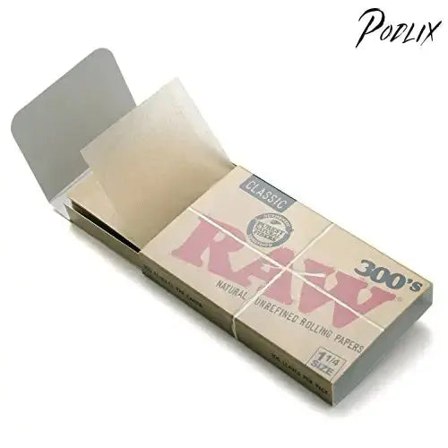 RAW 300 Classic 1.25 1 1/4 Size Rolling Papers, 300 Count (Pack of 1)-