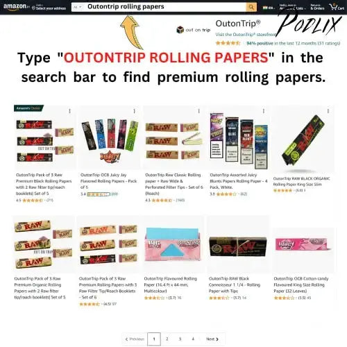 RAW 300 Classic 1.25 1 1/4 Size Rolling Papers, 300 Count (Pack of 1)-