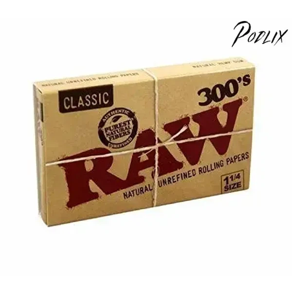 RAW 300 Classic 1.25 1 1/4 Size Rolling Papers, 300 Count (Pack of 1)-