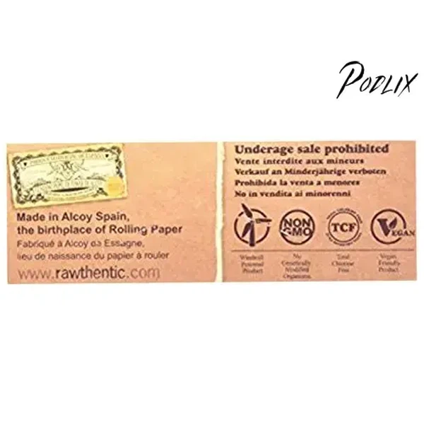 Raw Unrefined Classic 1.25 1 1/4 Size Cigarette Rolling Papers Full Box of 24 Pack-