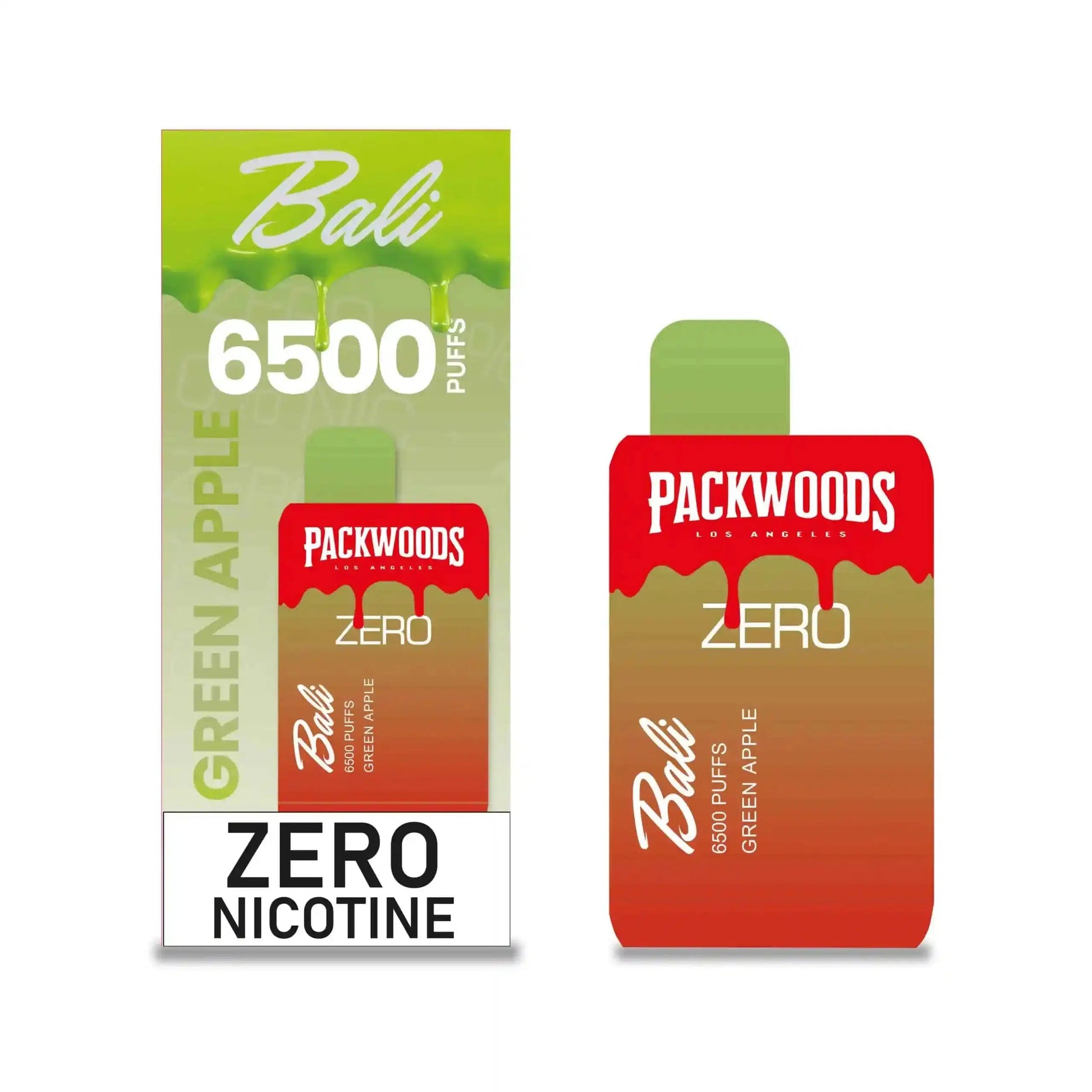 Bali + Packwoods Zero Green Apple Flavor - Disposable Vape