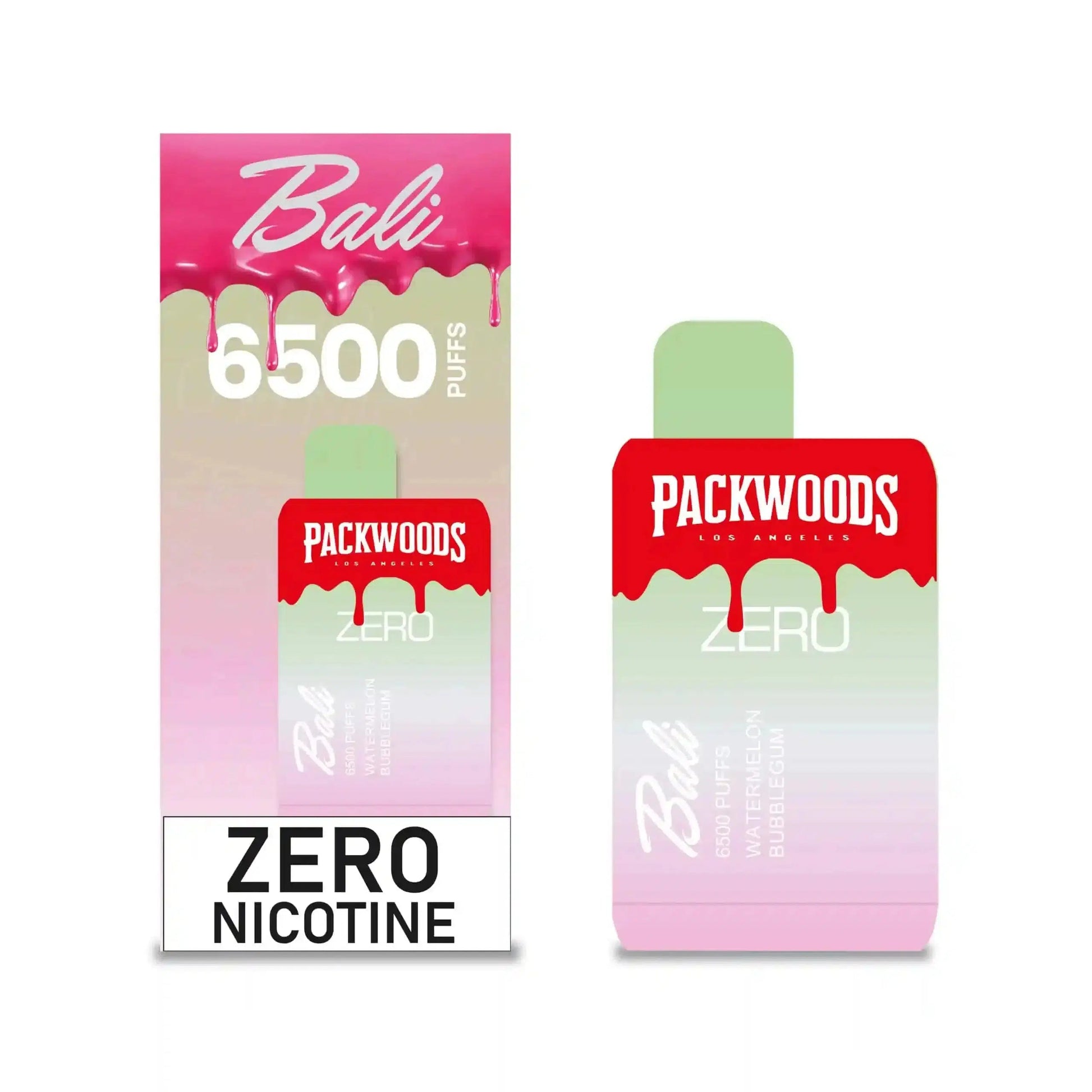 Bali + Packwoods Zero Watermelon Bubblegum Flavor - Disposable Vape