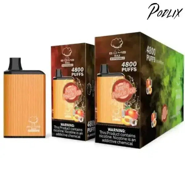 BOMB MAX APPLE PEACH ICE Flavor - Disposable Vape