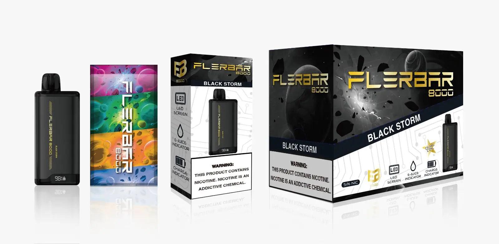 FLERBAR 8000 Black Storm Flavor - Disposable Vape