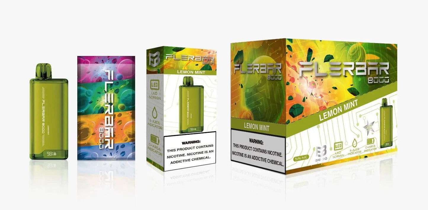 FLERBAR 8000 Lemon Mint Flavor - Disposable Vape