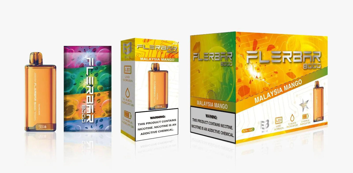 FLERBAR 8000 Malaysia Mango Flavor - Disposable Vape