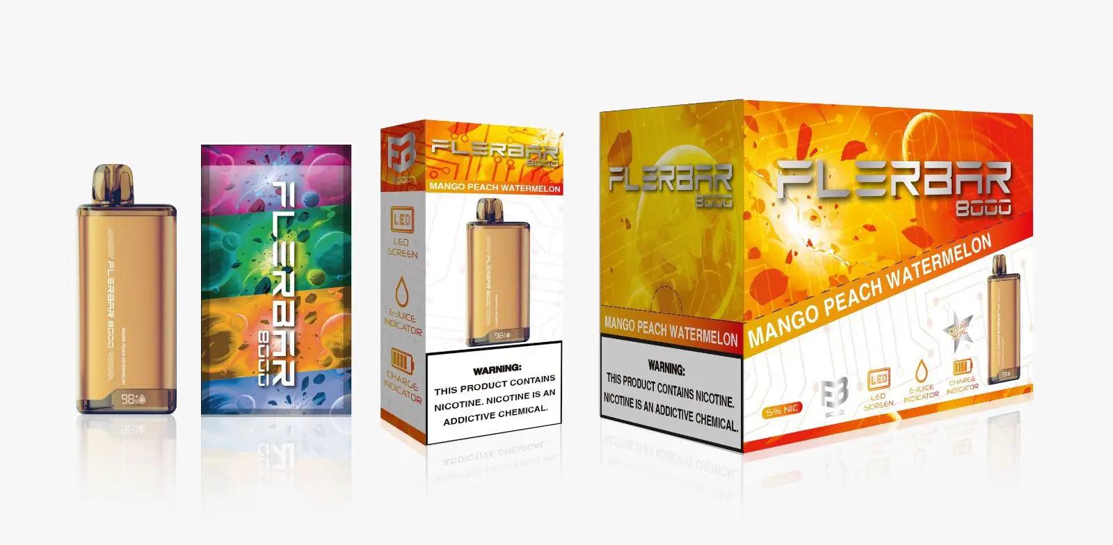 FLERBAR 8000 Mango Peach Watermelon Flavor - Disposable Vape