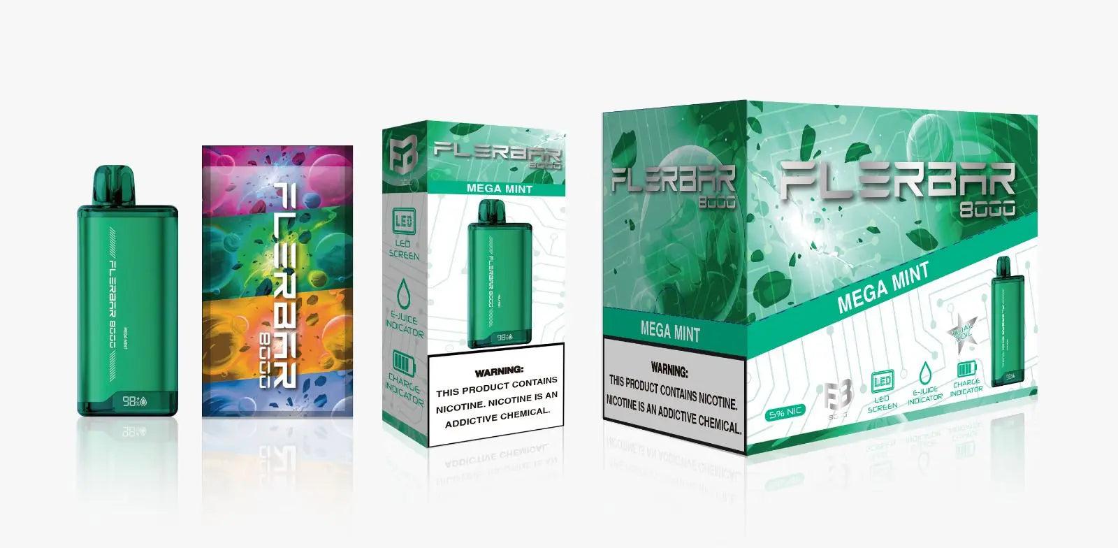FLERBAR 8000 Mega Mint Flavor - Disposable Vape