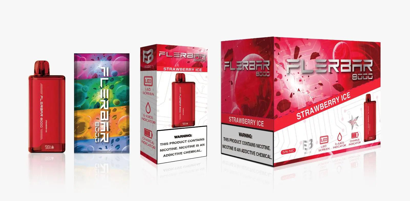 FLERBAR 8000 Strawberry Ice Flavor - Disposable Vape