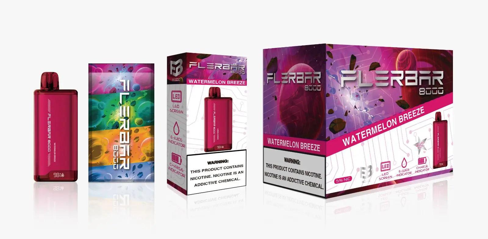 FLERBAR 8000 Watermelon Breeze Flavor - Disposable Vape