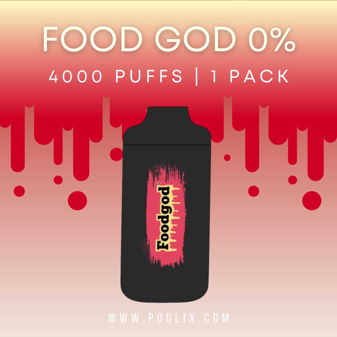 Foodgod Luxe Vape zero Nic Flavor - Disposable Vape