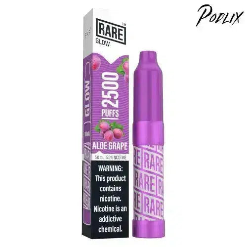 Rare GLOW ALOE GRAPE Flavor - Disposable Vape