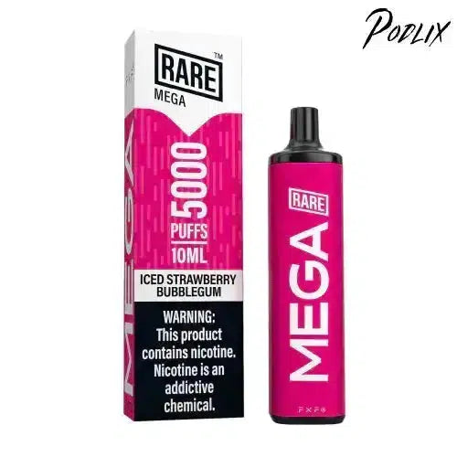 Rare Mega ICED STRAWBERRY BUBBLEGUM Flavor - Disposable Vape