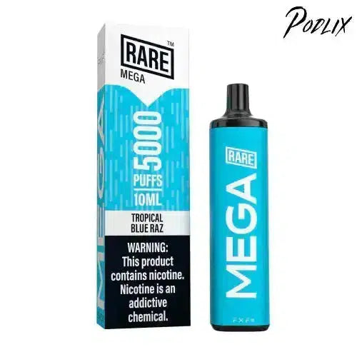 Rare Mega TROPICAL BLUE RAZ Flavor - Disposable Vape