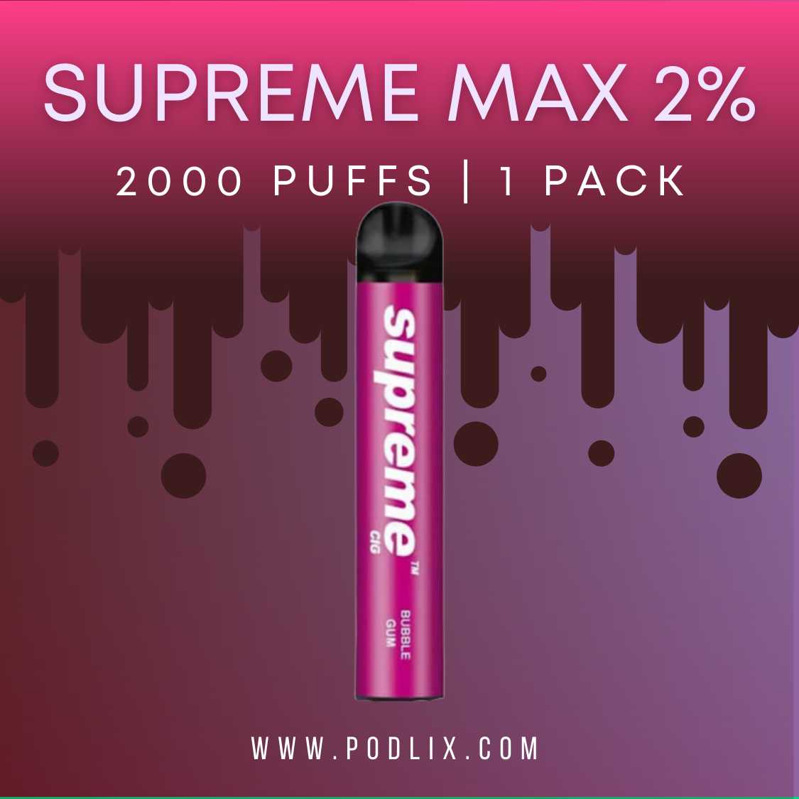 Supreme MAX 2000 Flavor - Disposable Vape