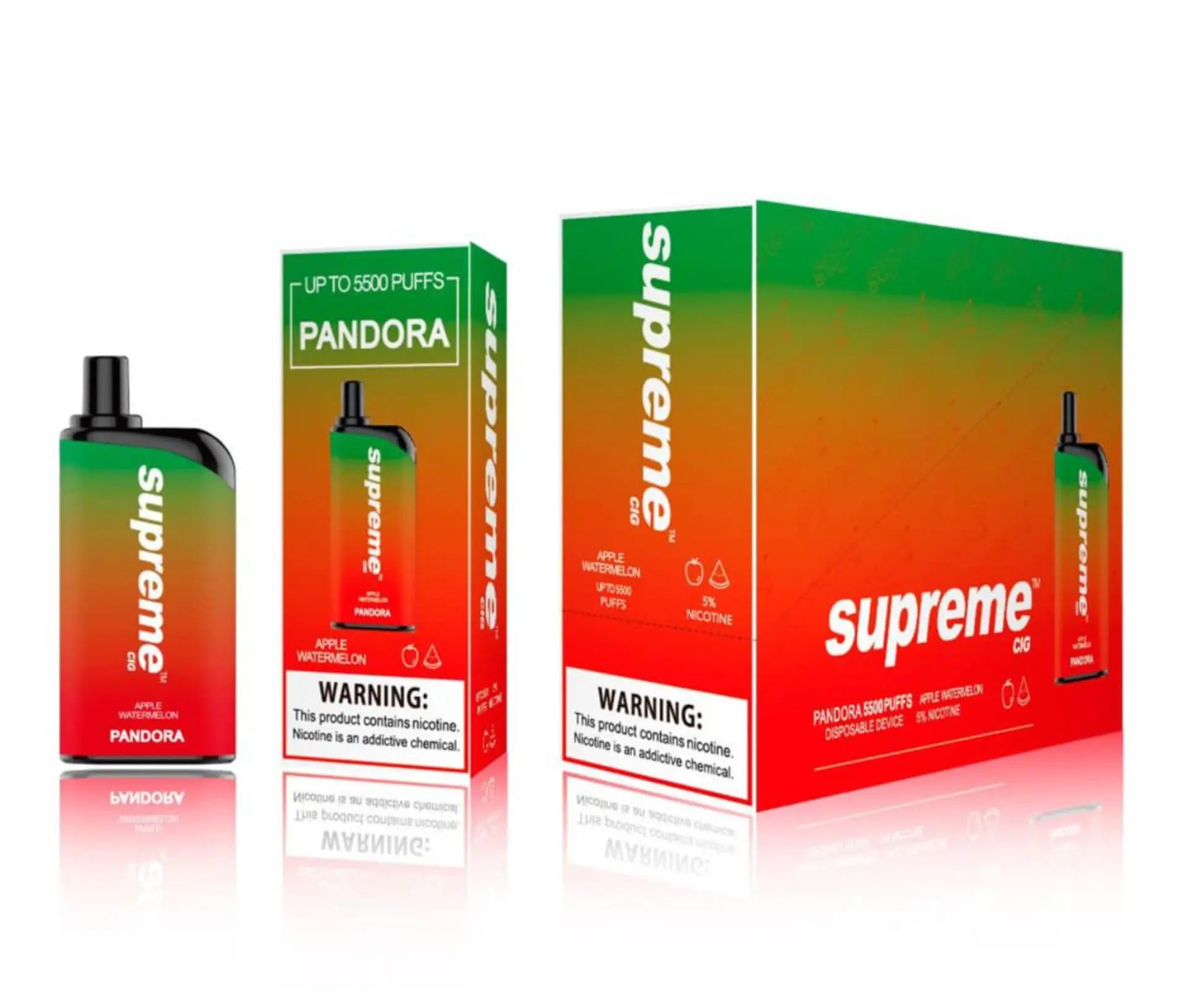 Supreme Pandora Apple Watermelon Flavor - Disposable Vape