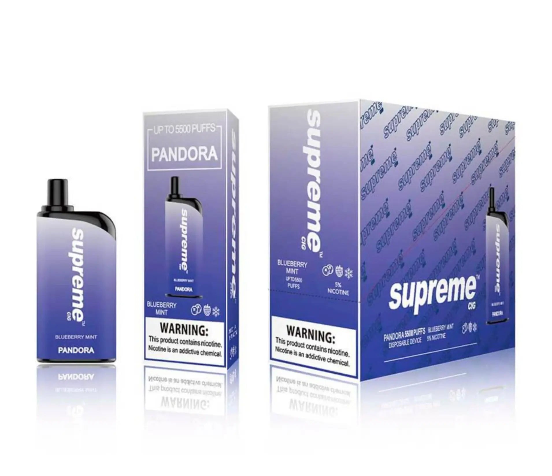 Supreme Pandora Blueberry Mint Flavor - Disposable Vape