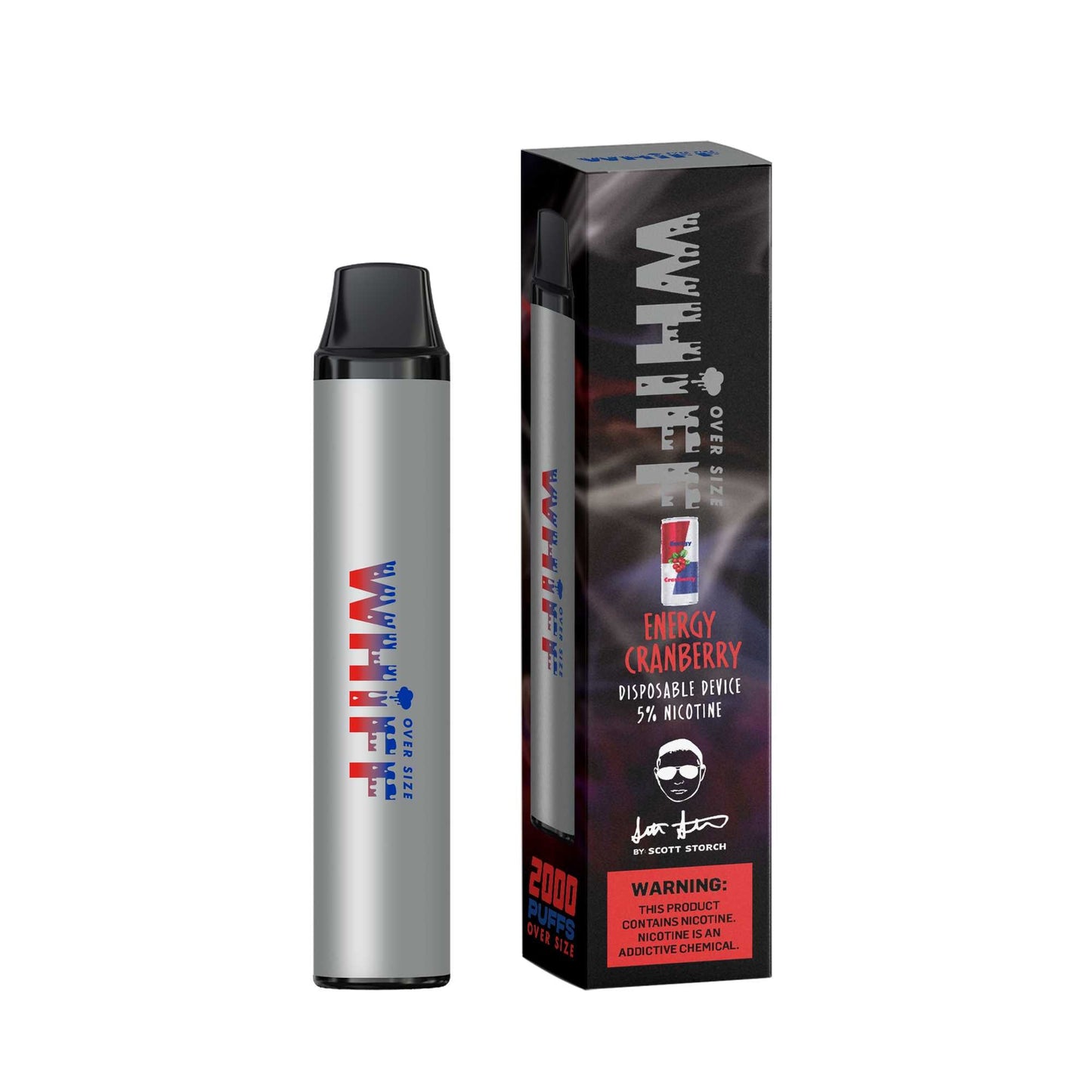 Whiff OversizeEnergy Cranberry Flavor - Disposable Vape