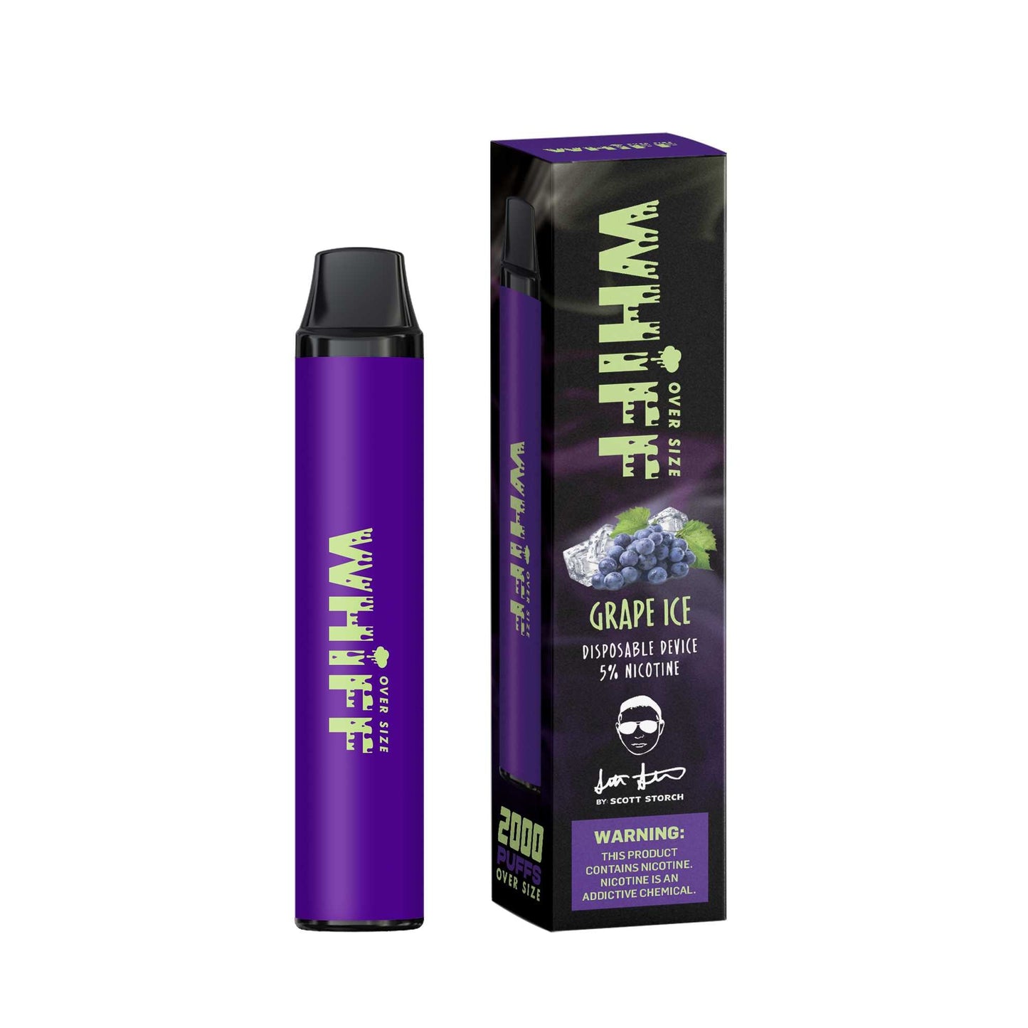 Whiff OversizeGrape Ice Flavor - Disposable Vape