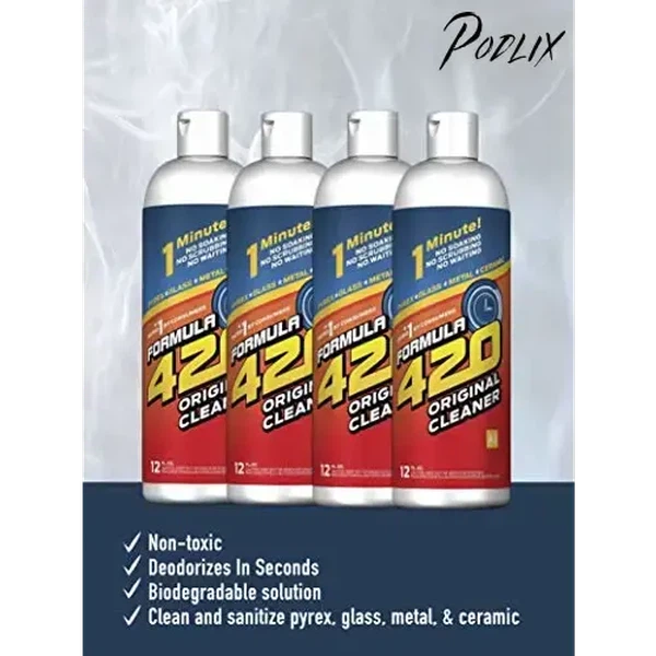 4 Pack Formula 420 Glass Metal Ceramic Pipe Cleaner 12 Oz Bottles-