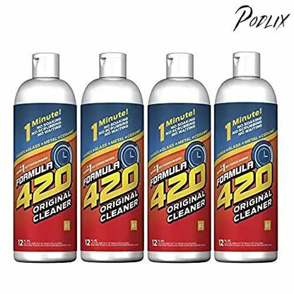 4 Pack Formula 420 Glass Metal Ceramic Pipe Cleaner 12 Oz Bottles-