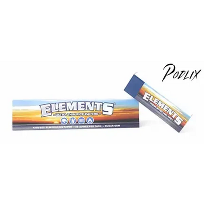 Elements King Size Slim Ultra Thin Rice Rolling Paper Full Box of 50 Packs-