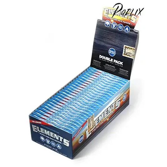Elements Single Wide Rice Thin Cigarette Rolling Papers, Sugar Gum, 100 Count (Pack of 25)-