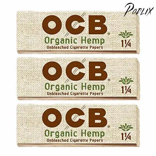 OCB Organic Hemp 1 1/4 Rolling Papers - 3 Packs - 50 Papers Each-