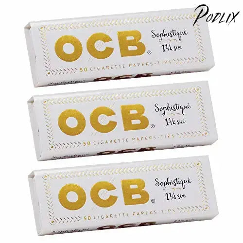OCB Sophistique 1 1/4 Rolling Paper & Tips - 3 Packs - 50 Papers/Tips Each-