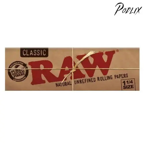 Raw Unrefined Classic 1.25 1 1/4 Size Cigarette Rolling Papers, 50 Count (Pack of 6)-