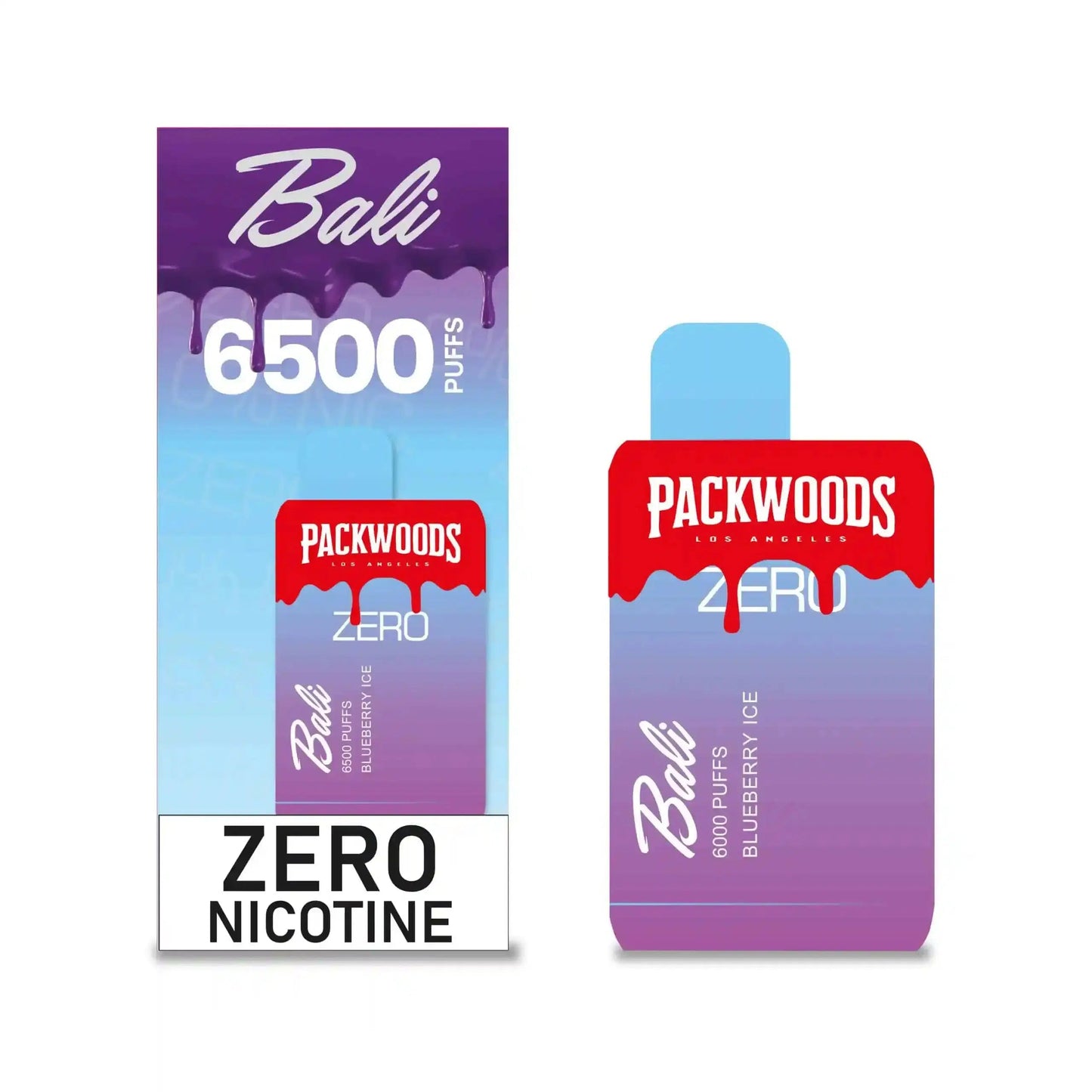 Bali + Packwoods Zero Blueberry Ice Flavor - Disposable Vape