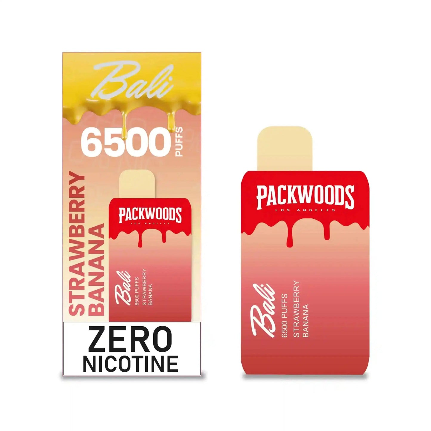 Bali + Packwoods Zero Strawberry Banana Flavor - Disposable Vape