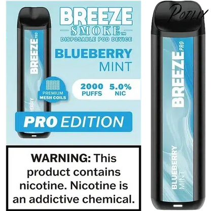Breeze Pro Blueberry Mint Flavor - Disposable Vape