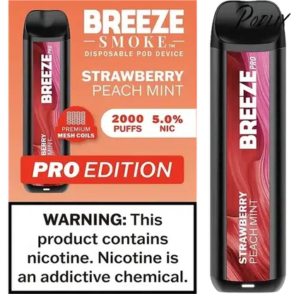 Breeze Pro Strawberry Peach Mint Flavor - Disposable Vape