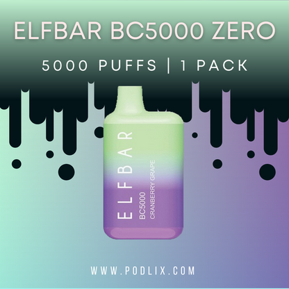 Elf Bar BC5000 Zero Nicotine Flavor - Disposable Vape