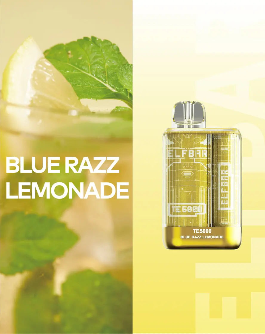 Elf Bar TE5000 Blue Razz Lemonade Flavor - Disposable Vape