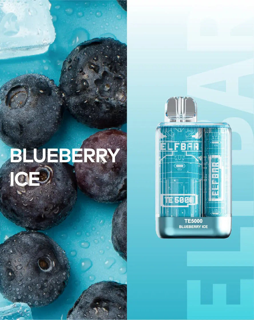 Elf Bar TE5000 Blueberry Ice Flavor - Disposable Vape