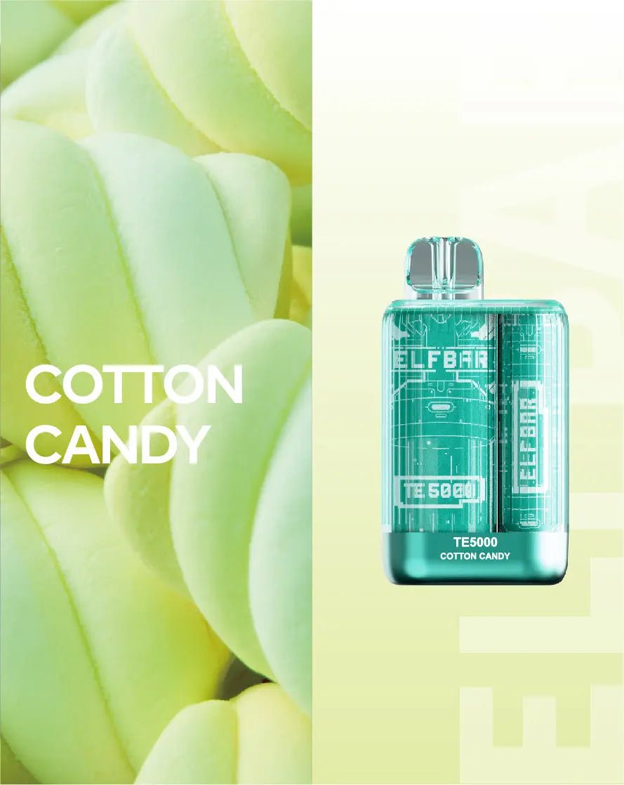Elf Bar TE5000 Cotton Candy Flavor - Disposable Vape