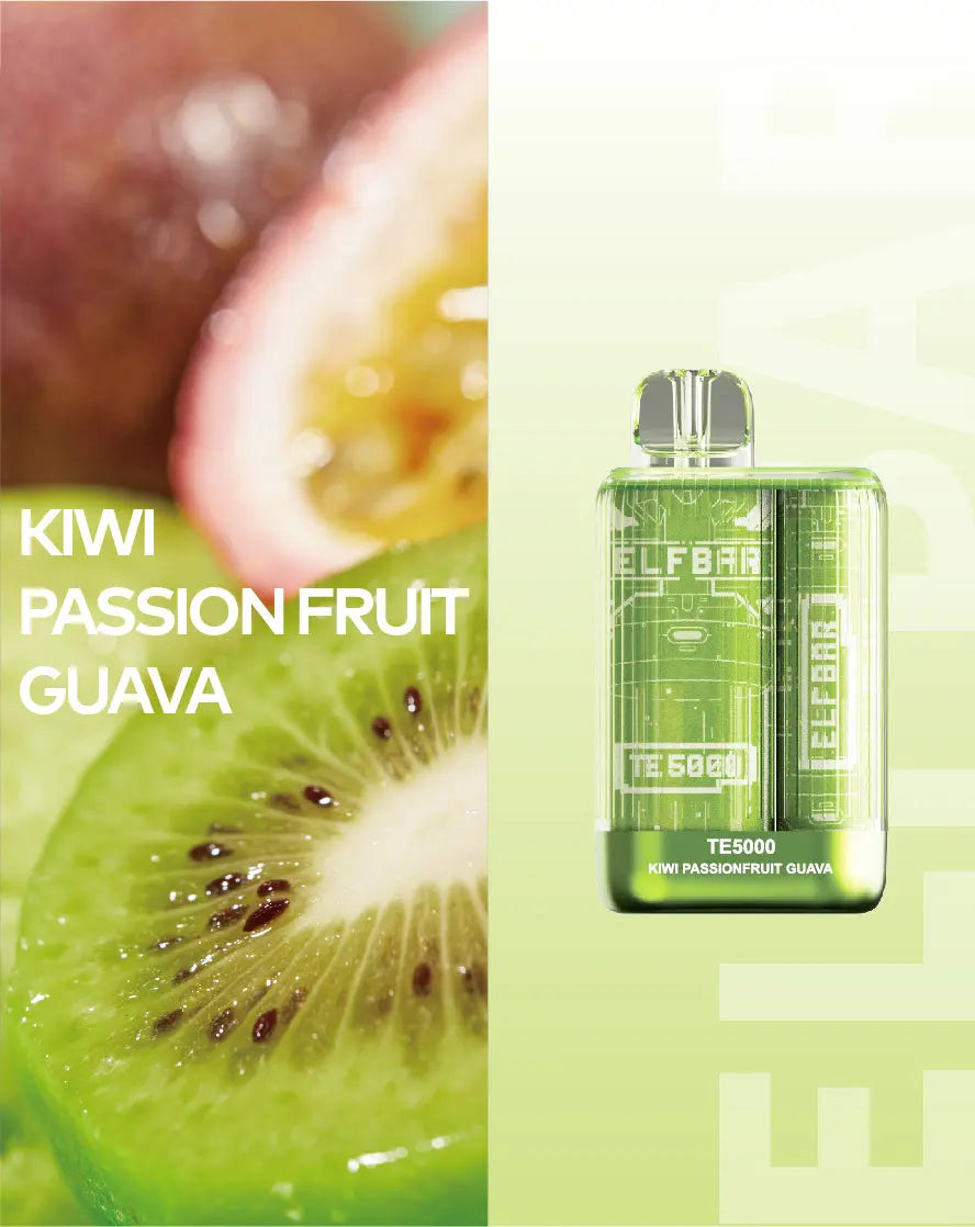 Elf Bar TE5000 Kiwi Passion Fruit Guava Flavor - Disposable Vape