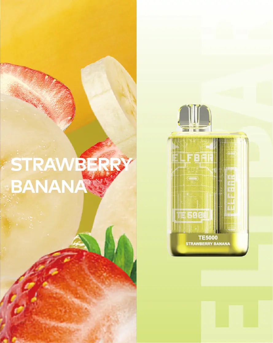 Elf Bar TE5000 Strawberry Banana Flavor - Disposable Vape