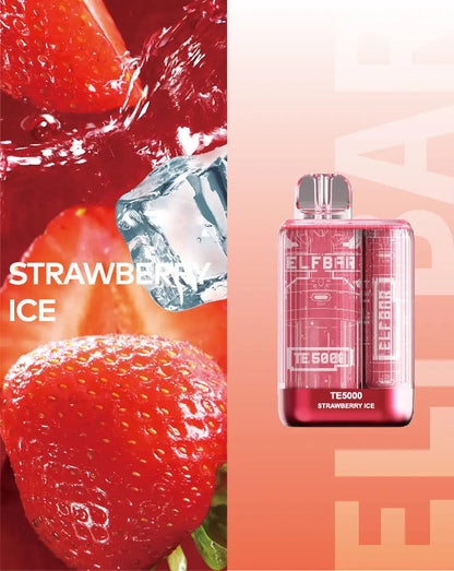 Elf Bar TE5000 Strawberry Ice Flavor - Disposable Vape