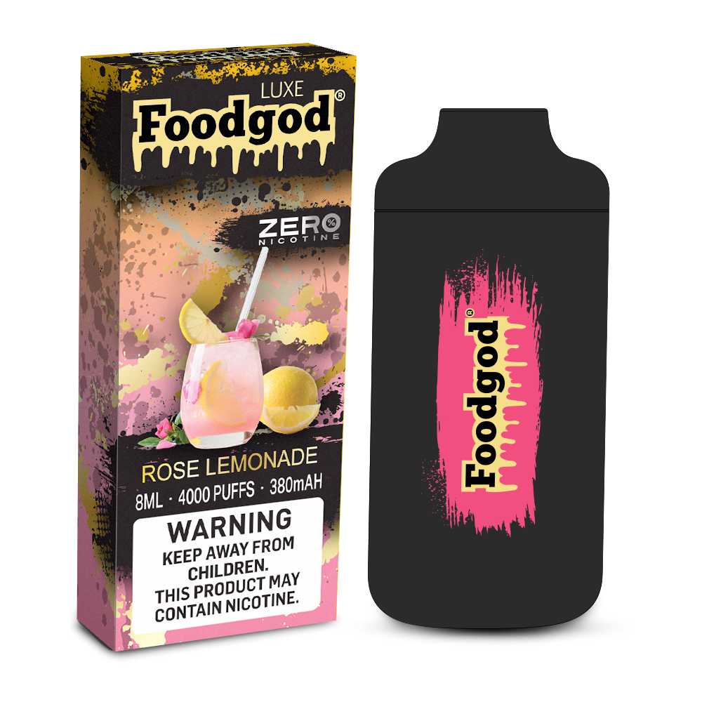 Foodgod Luxe Vape zero Nic Rose Lemonade Flavor - Disposable Vape