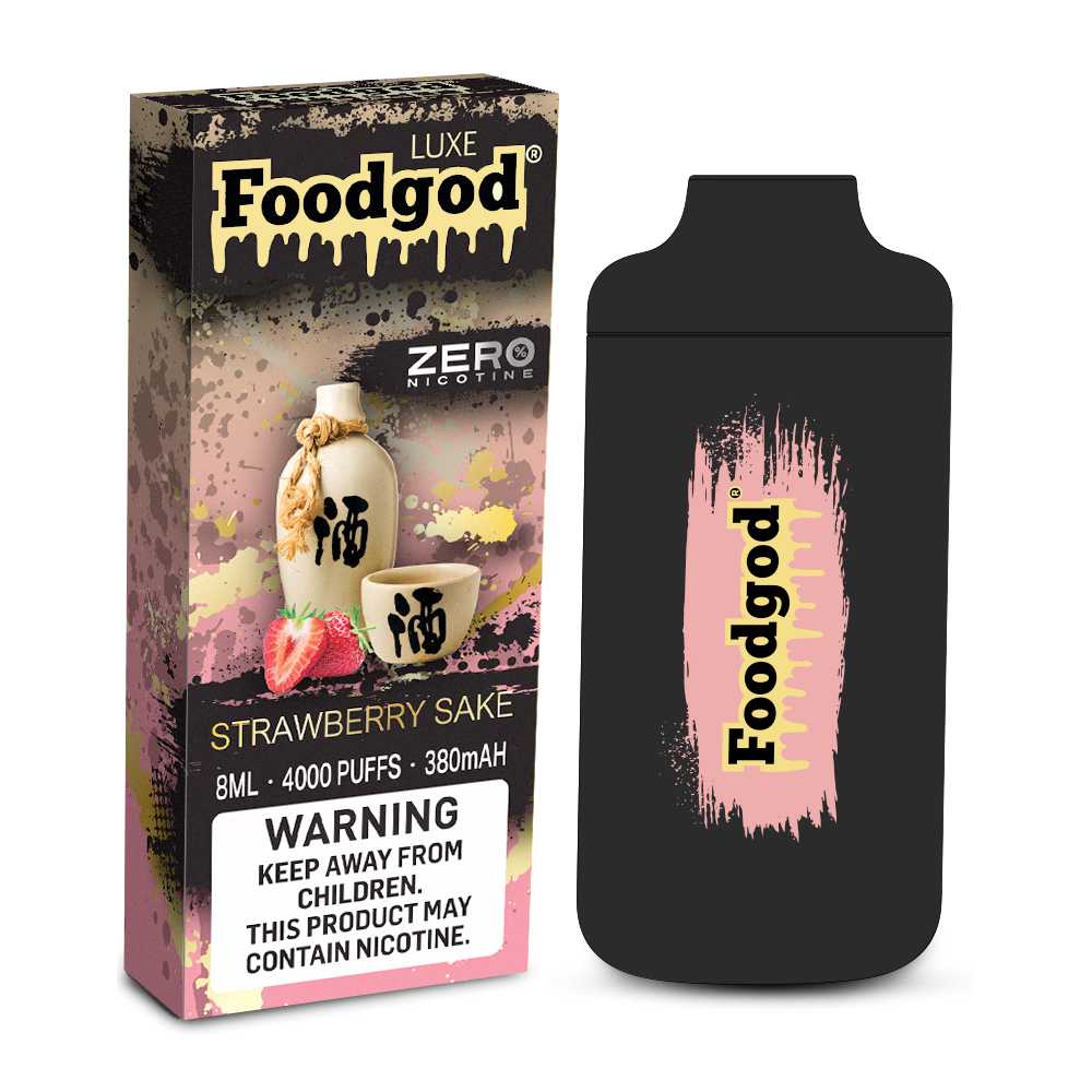 Foodgod Luxe Vape zero Nic Strawberry Sake Flavor - Disposable Vape