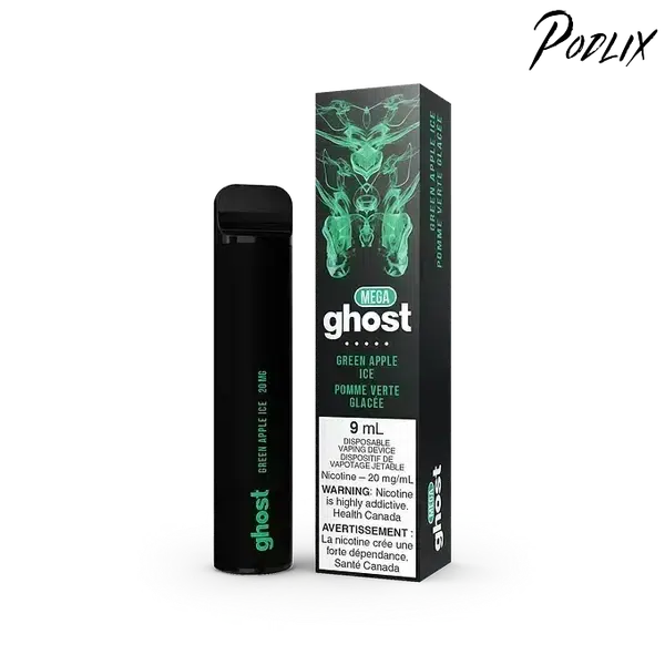 Ghost MEGA GREEN APPLE ICE Flavor - Disposable Vape