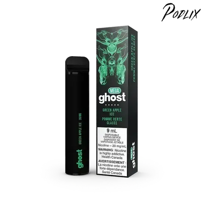 Ghost MEGA GREEN APPLE ICE Flavor - Disposable Vape
