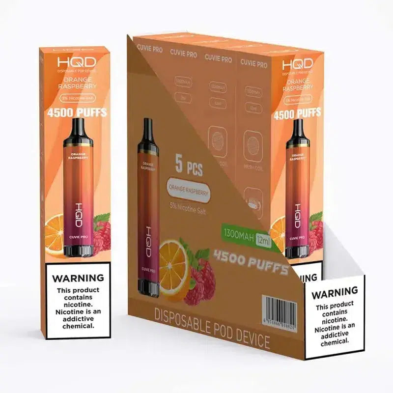 HQD XXL Cuvie Pro Orange Raspberry Flavor - Disposable Vape