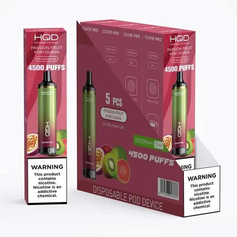 HQD XXL Cuvie Pro Passion Fruit Kiwi Guava Flavor - Disposable Vape
